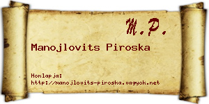 Manojlovits Piroska névjegykártya